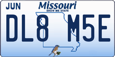 MO license plate DL8M5E