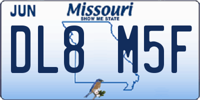 MO license plate DL8M5F
