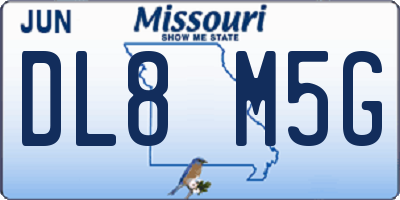 MO license plate DL8M5G