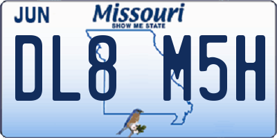MO license plate DL8M5H
