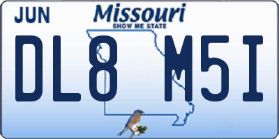 MO license plate DL8M5I