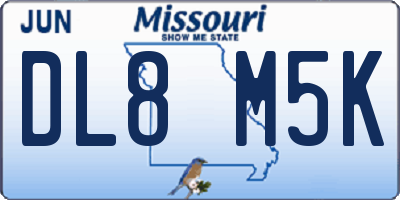 MO license plate DL8M5K