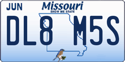 MO license plate DL8M5S