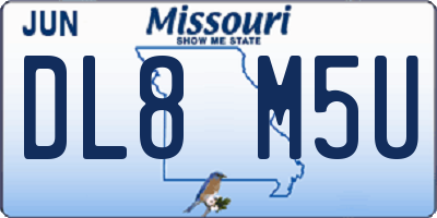 MO license plate DL8M5U