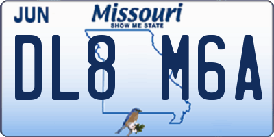 MO license plate DL8M6A