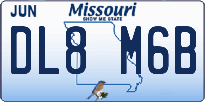 MO license plate DL8M6B