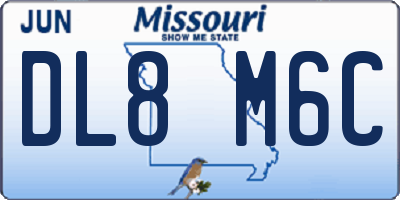 MO license plate DL8M6C