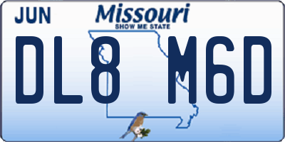 MO license plate DL8M6D