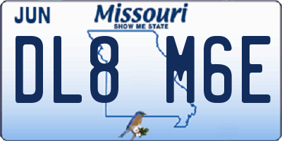 MO license plate DL8M6E