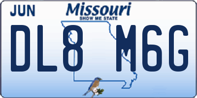 MO license plate DL8M6G