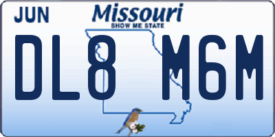 MO license plate DL8M6M