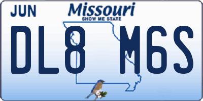 MO license plate DL8M6S