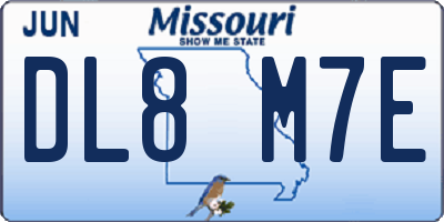 MO license plate DL8M7E