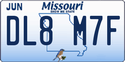 MO license plate DL8M7F