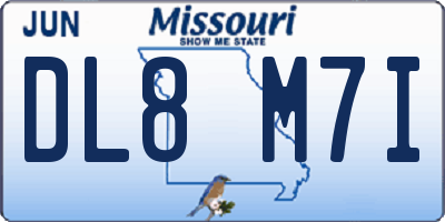 MO license plate DL8M7I