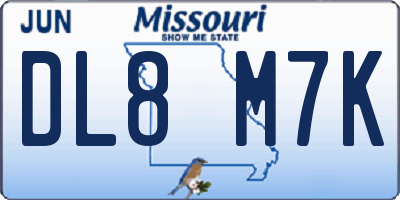 MO license plate DL8M7K