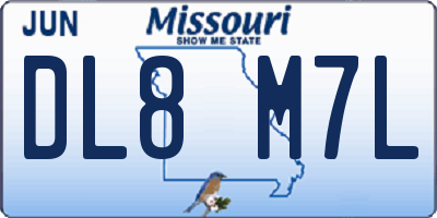 MO license plate DL8M7L