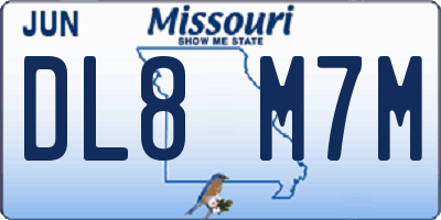 MO license plate DL8M7M