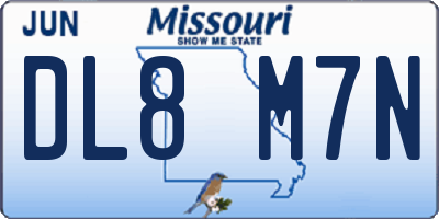MO license plate DL8M7N