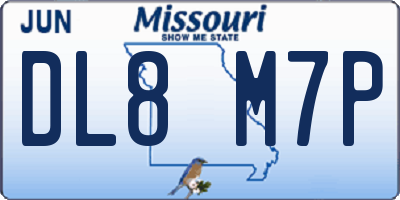 MO license plate DL8M7P
