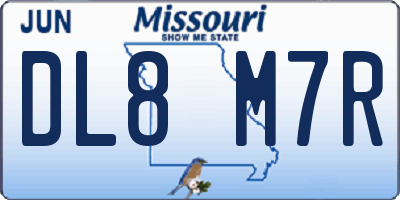 MO license plate DL8M7R