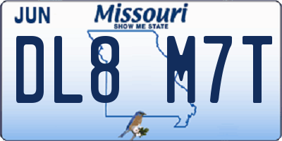 MO license plate DL8M7T