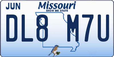 MO license plate DL8M7U