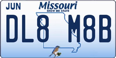 MO license plate DL8M8B