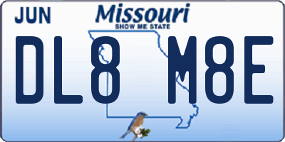 MO license plate DL8M8E