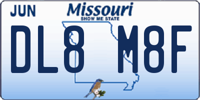 MO license plate DL8M8F