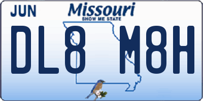 MO license plate DL8M8H