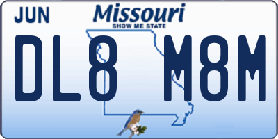 MO license plate DL8M8M