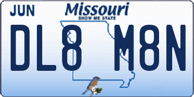 MO license plate DL8M8N