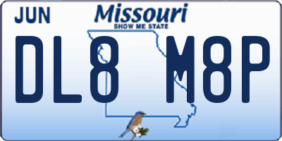 MO license plate DL8M8P