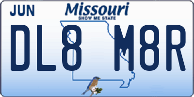 MO license plate DL8M8R