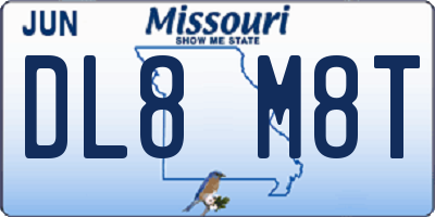 MO license plate DL8M8T
