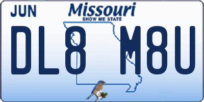 MO license plate DL8M8U