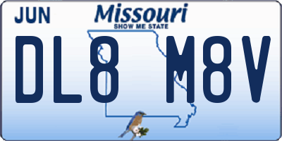 MO license plate DL8M8V