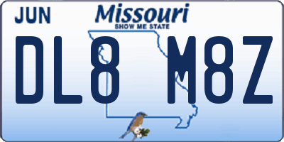MO license plate DL8M8Z