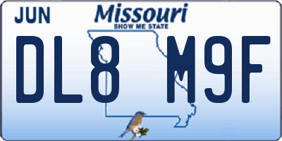 MO license plate DL8M9F