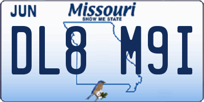 MO license plate DL8M9I