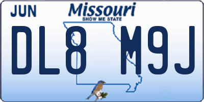 MO license plate DL8M9J