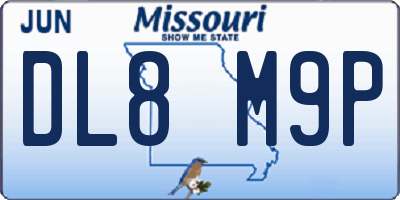 MO license plate DL8M9P