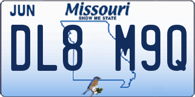 MO license plate DL8M9Q