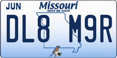 MO license plate DL8M9R