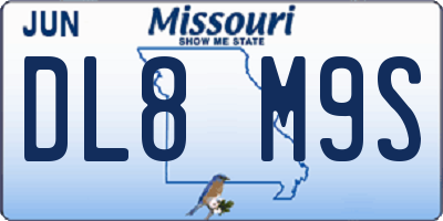 MO license plate DL8M9S