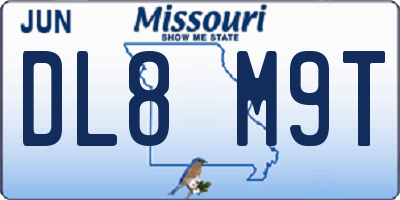 MO license plate DL8M9T