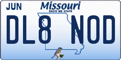 MO license plate DL8N0D