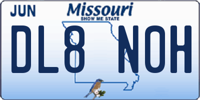 MO license plate DL8N0H