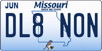 MO license plate DL8N0N